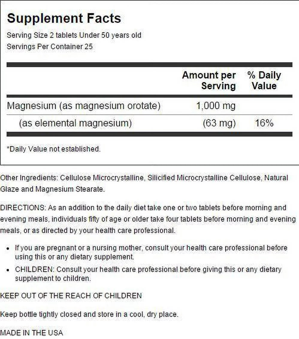 Magnesium Orotate 500 mg 50 Tablets I179872