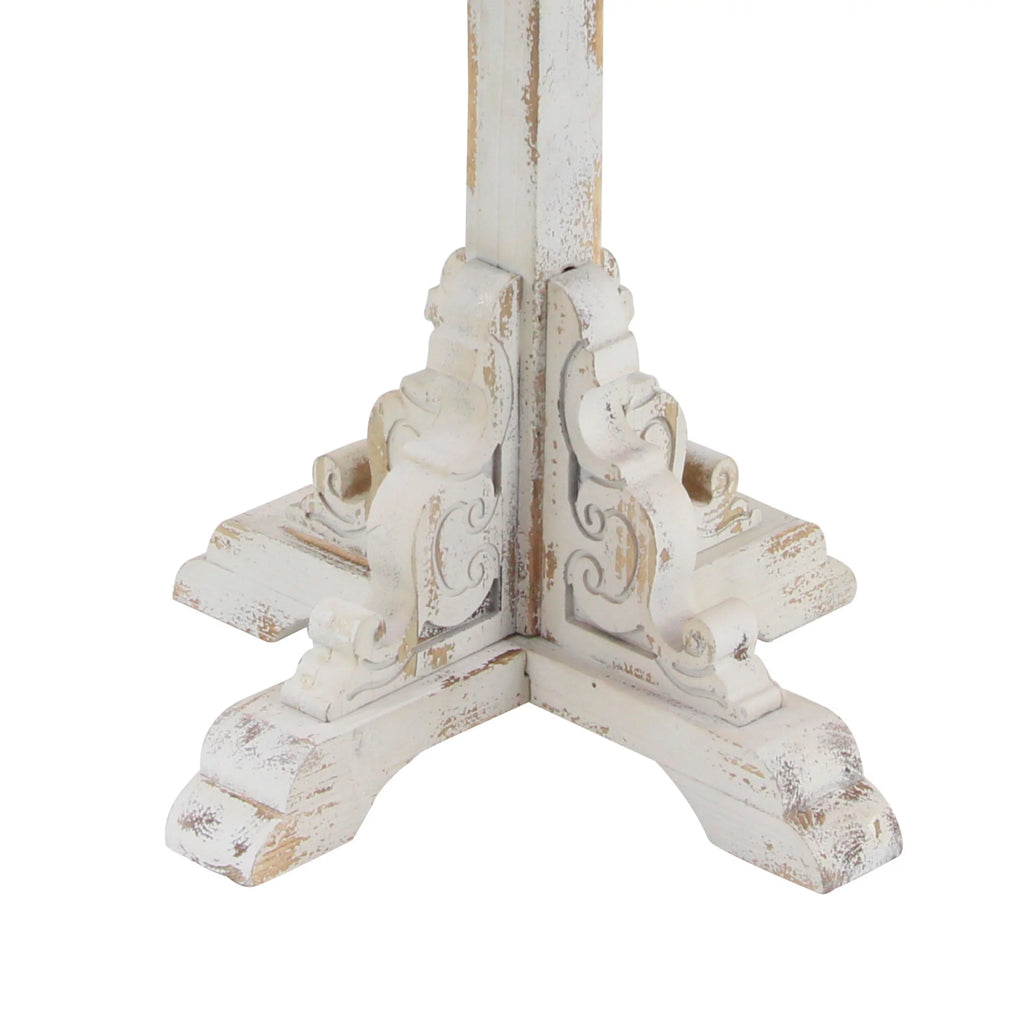 White Wood Accent Table with Brown Wood Top A278381