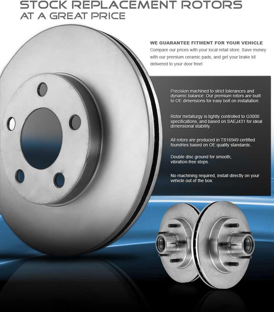 Front and Rear Rotors with Metallic Brake Pads R181