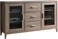 Dark Taupe TV Stand Buffet Console Cabinet with 3 Drawers C722