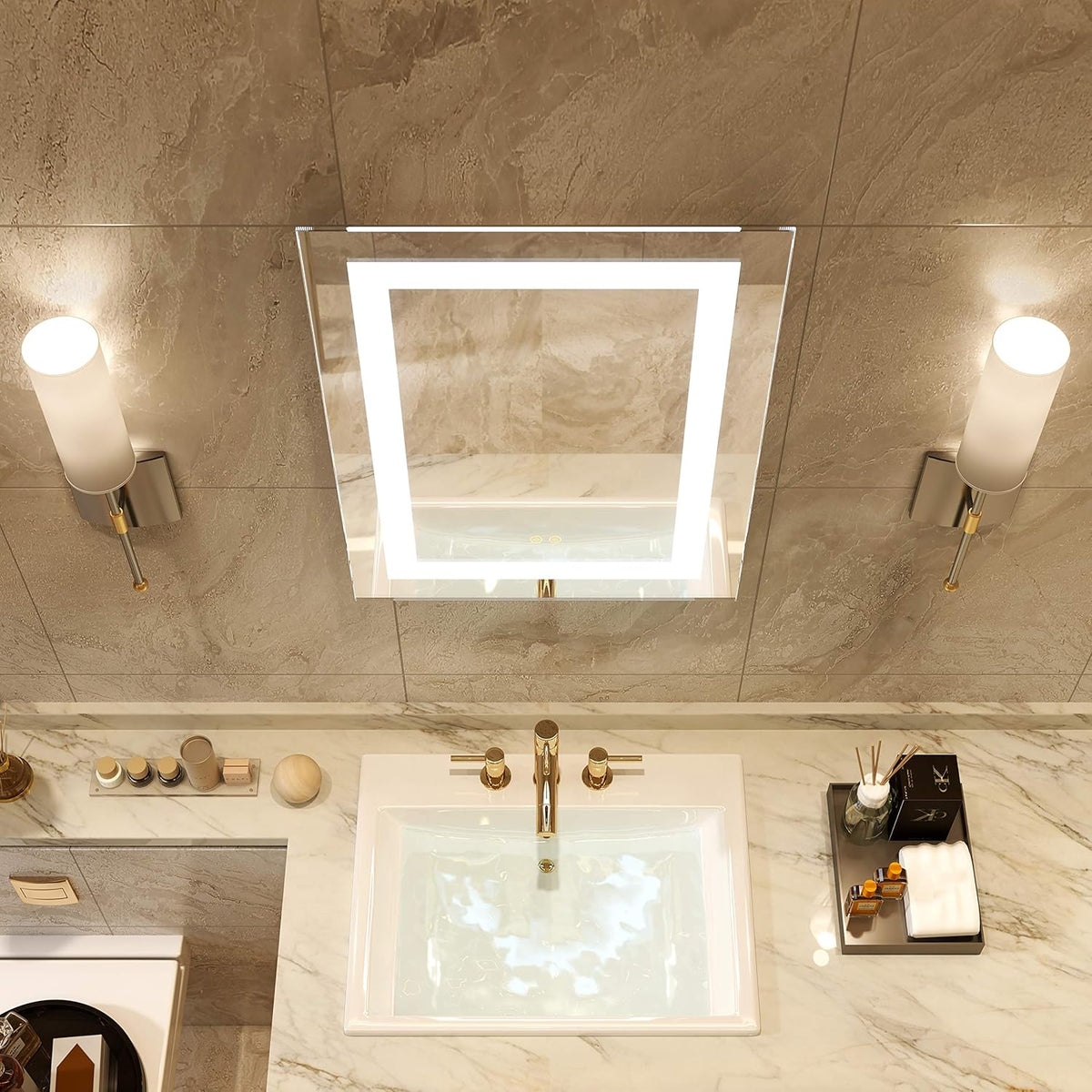 20 X 28 Inch LED Lighted Wall Mounted Bathroom Mirrors V27489