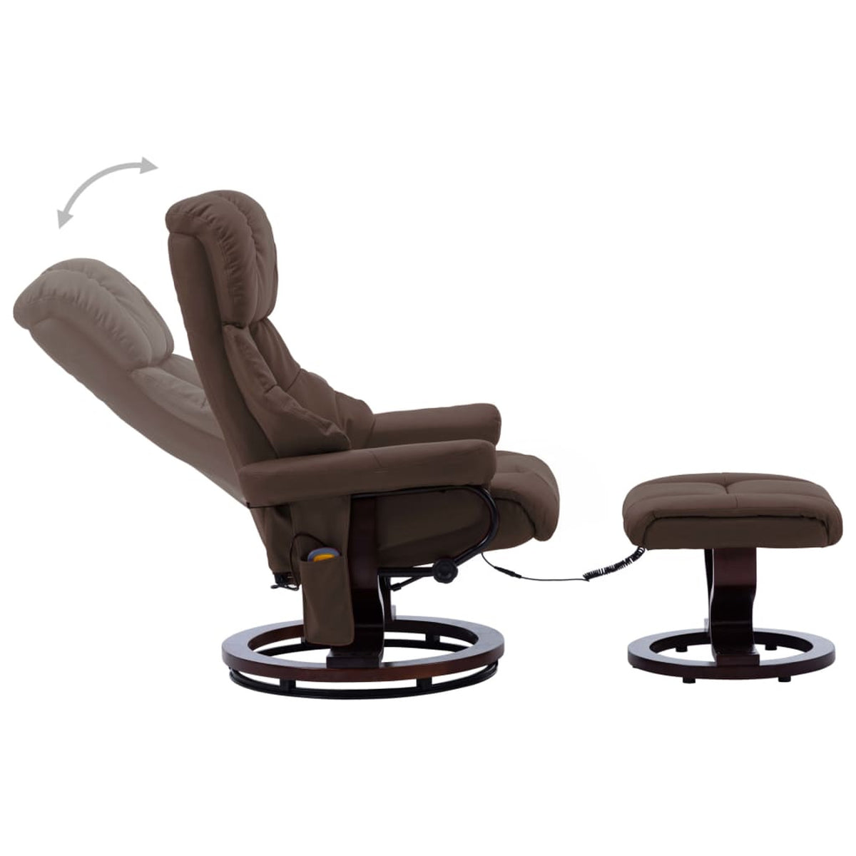 Brown Faux Leather Massage Recliner with Ottoman J483