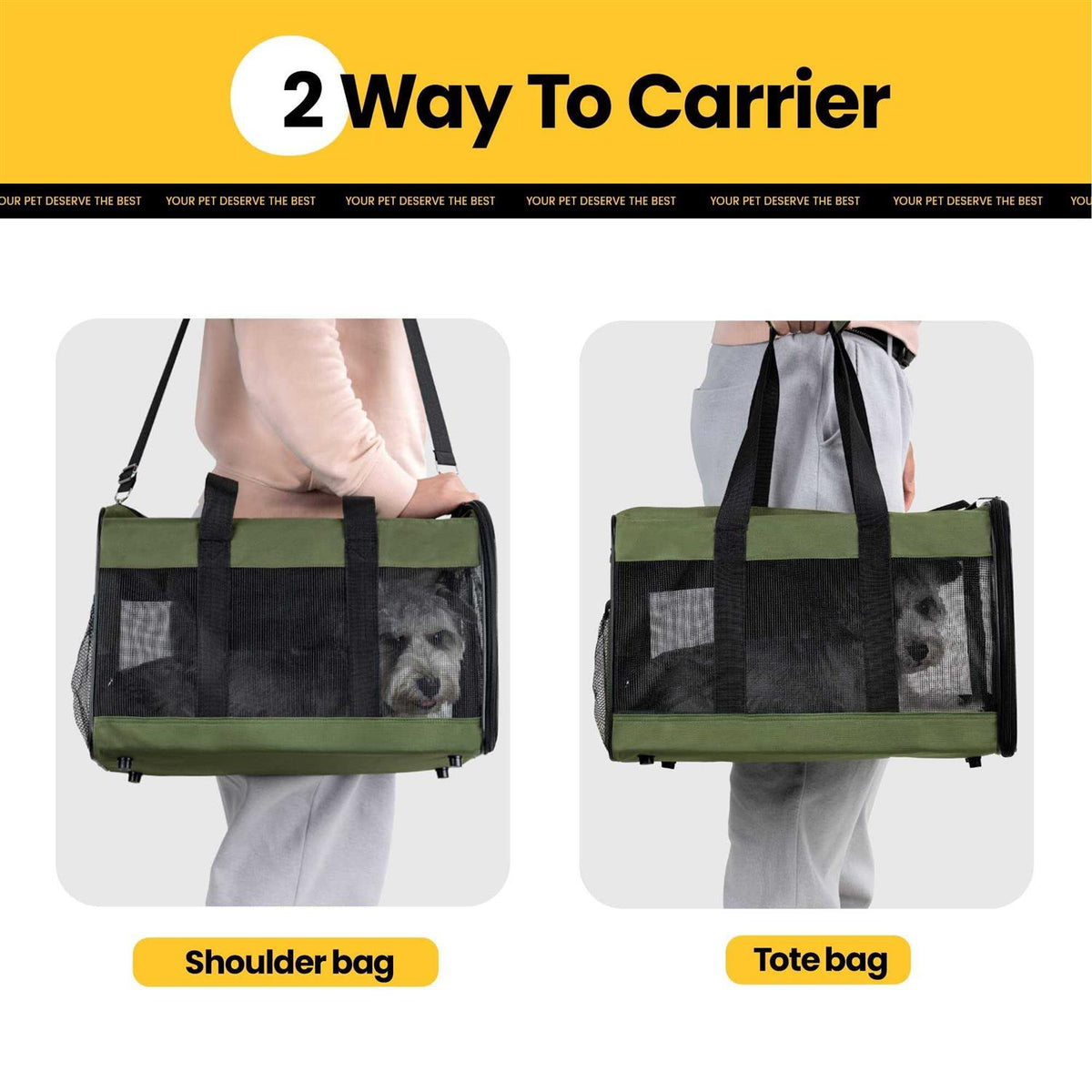 Soft-Sided Cat Dog Carrier with Inner Safety Leash P91573