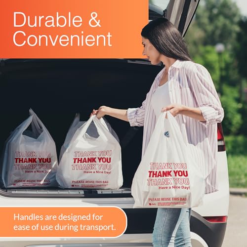 Thank You Plastic Bags 350 Count White P7805