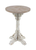 White Wood Accent Table with Brown Wood Top A278381