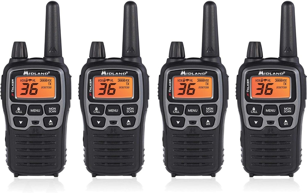 36 Channel FRS Two-Way Radio Walkie Talkie, Black/Silver, Pack of 2 R50941