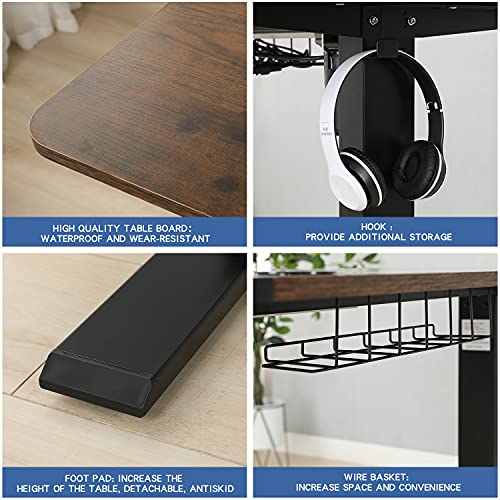 48 x 24 Inches Height Adjustable Electric Standing Desk with 4 Memory Presets P948115