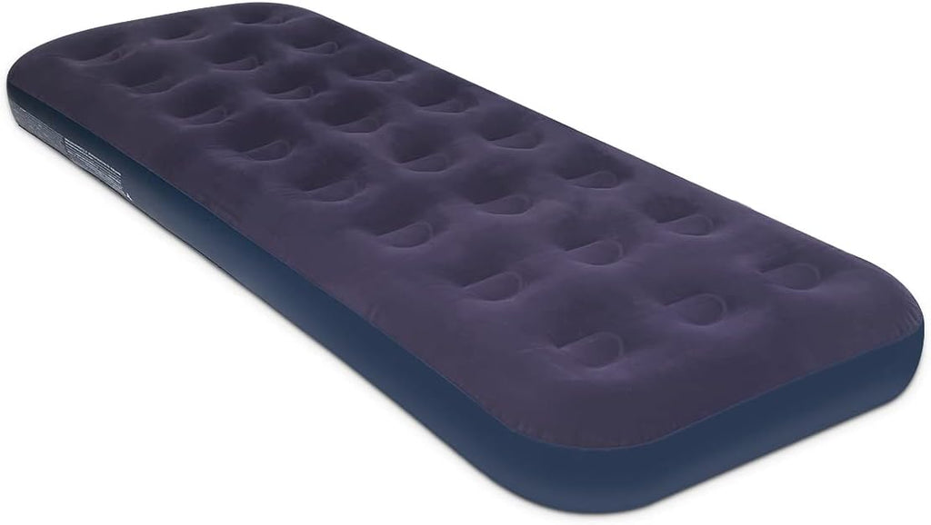 Blue Blow Up Air Mattress with Flocked Top F5803