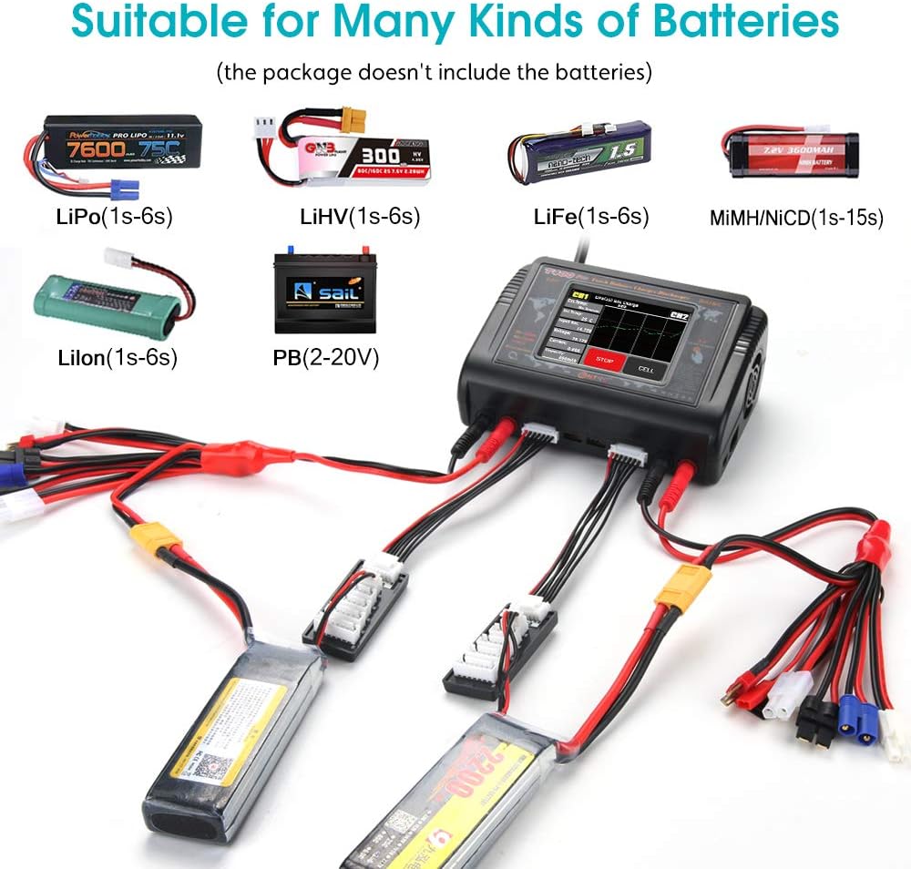 200W AC 400W DC 12A Touch Screen RC Battery Charger Discharger S949