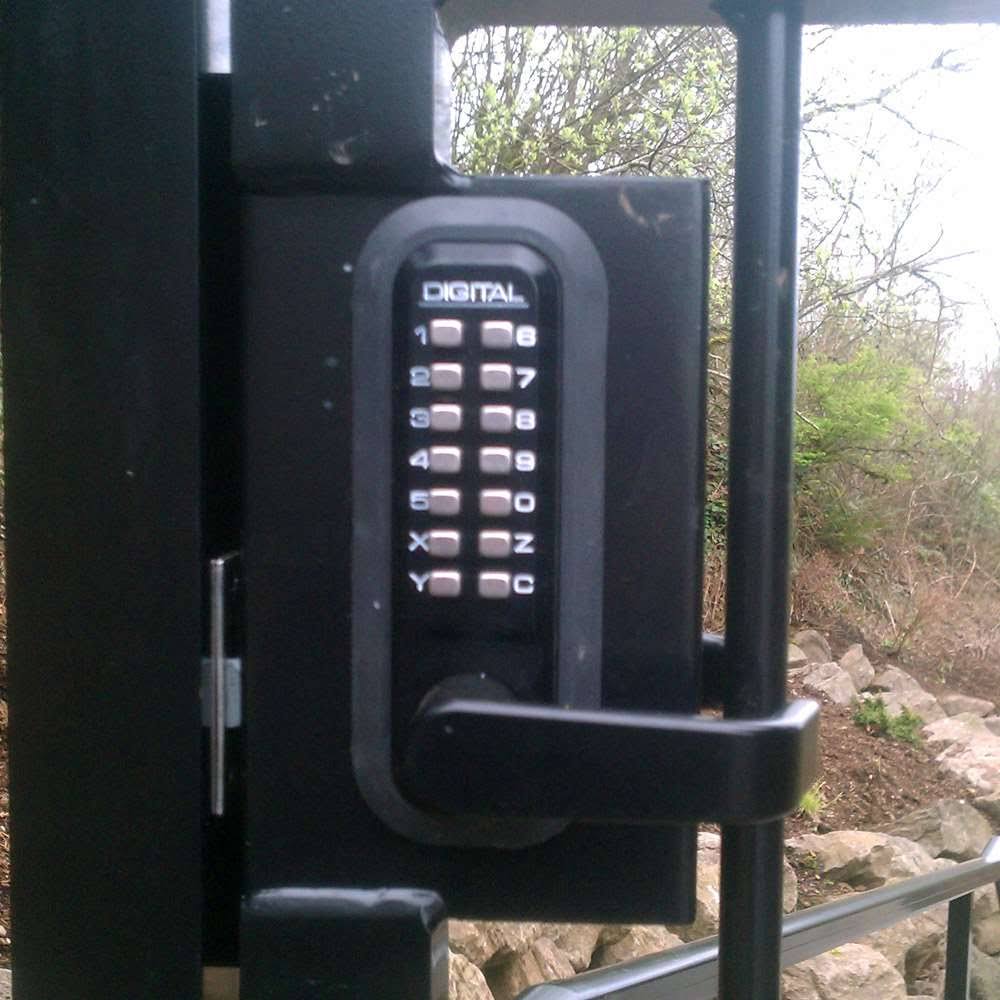 White Passage Door Lever with Mechanical Keyless Lock J449