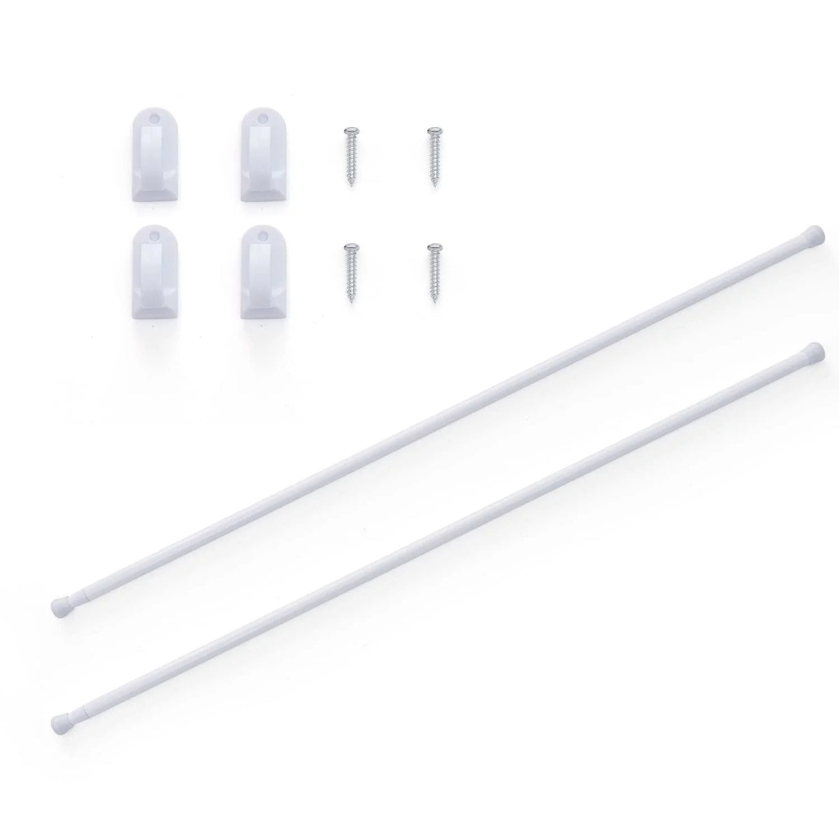 White 26" - 48" Adjustable Door Curtain Rods E17155