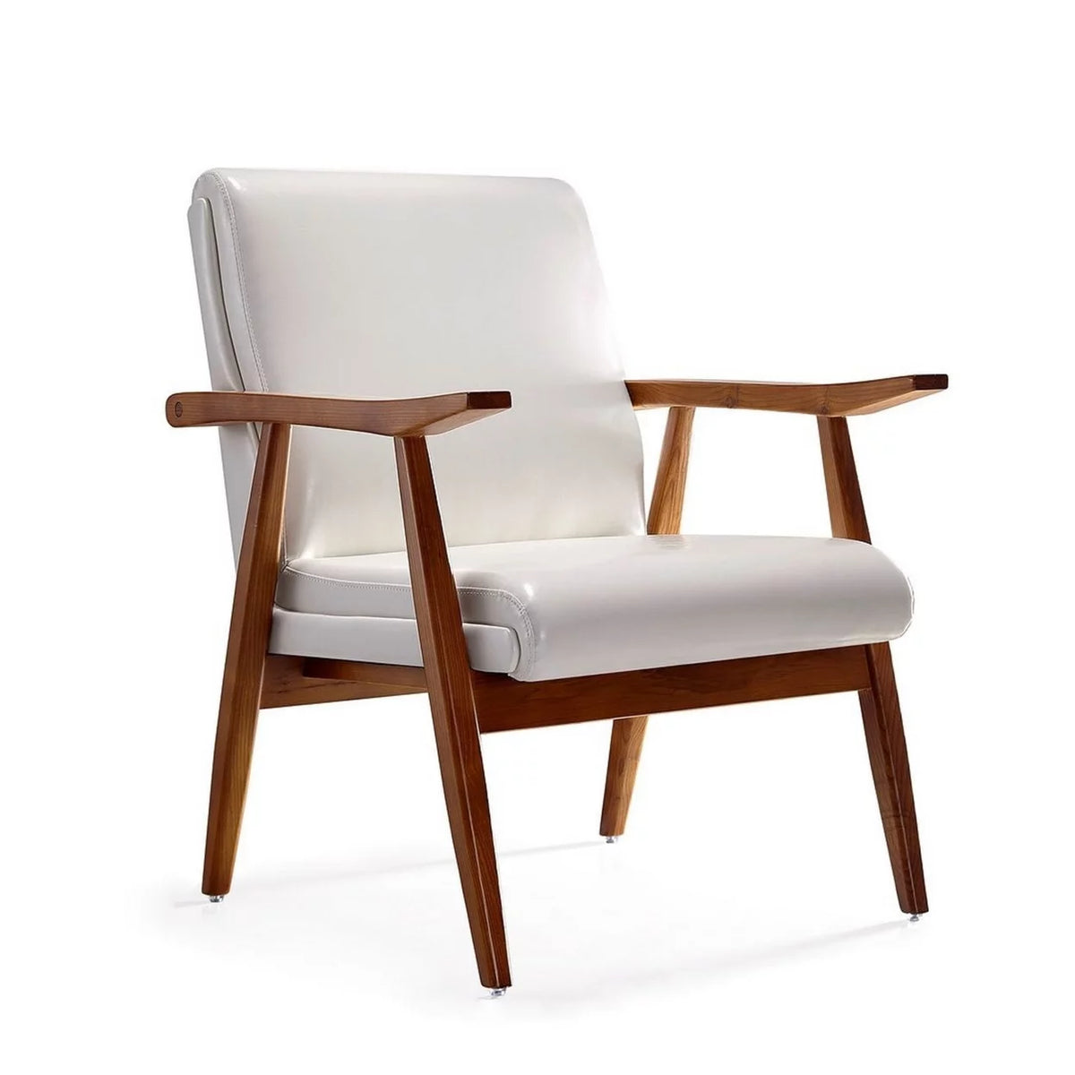 White and Amber Faux Leather Accent Chair Set of 2 A707848