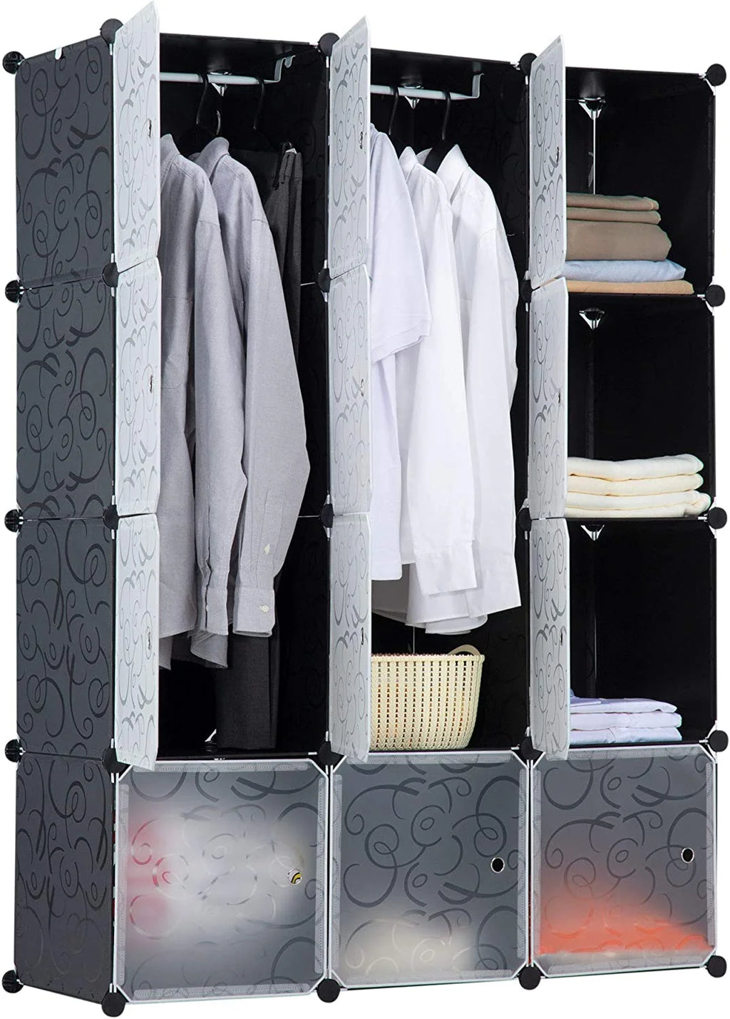 Black 12 Cube Modular Wardrobe Closet R46302