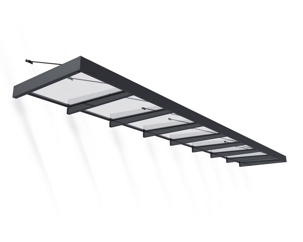 25' x 5' Gray/Clear Awning C24180