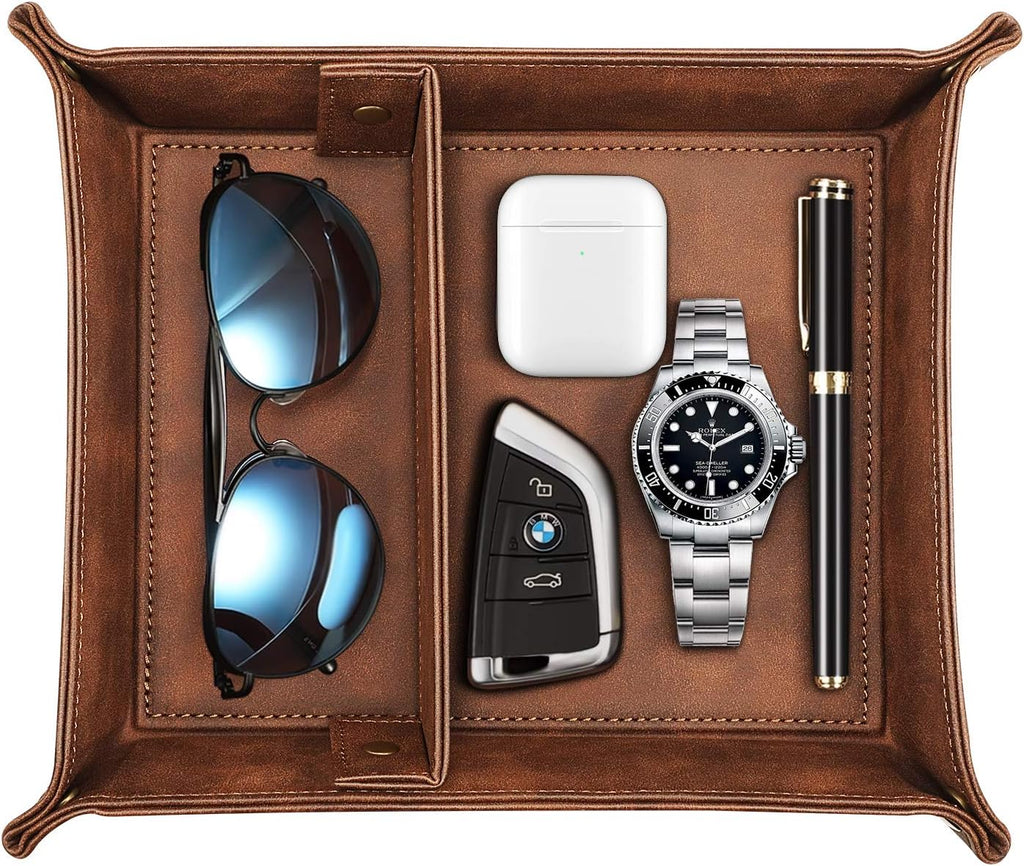Black Valet Tray with Removable 2 Compartments W28261