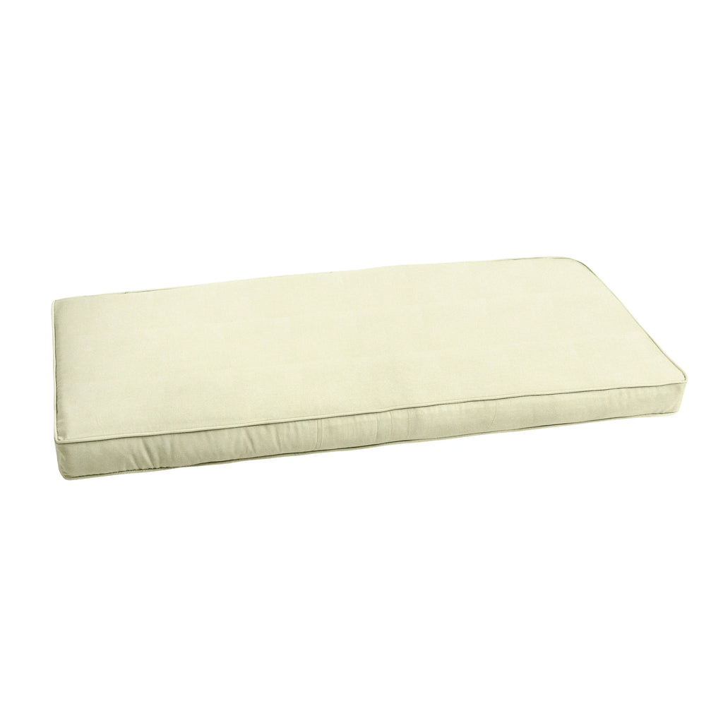 Ivory Corded Blue Indoor Outdoor Bench Cushion 45 in w x 19 in d D669731
