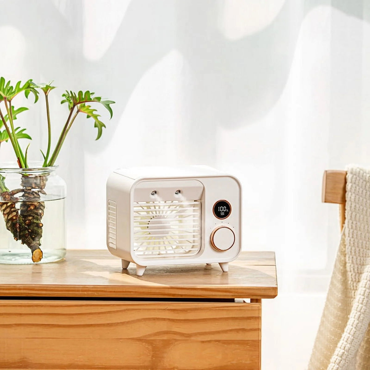 Mini Air Cooler with Adjustable Desktop Fan and USB Port S499523