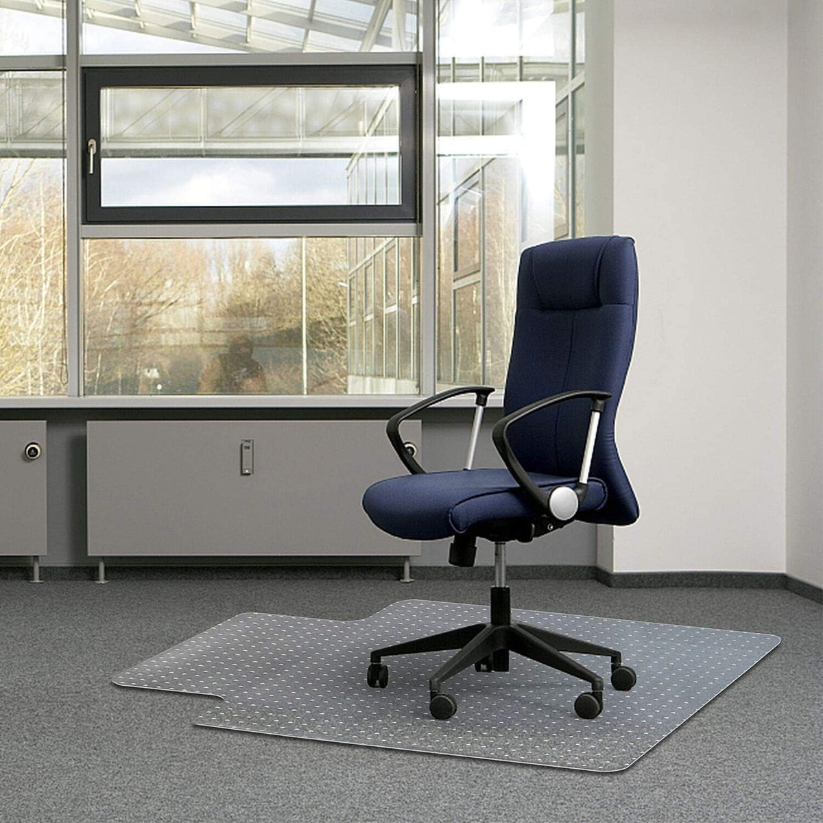 Transparent Office Chair Mat for Carpets with Studs (36 X 48 Rectangle) B608967