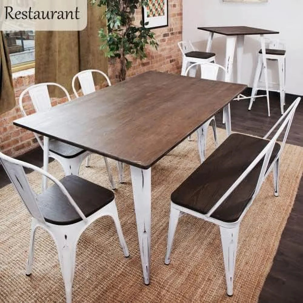 Dining Bench with Back Wood Seat O1996