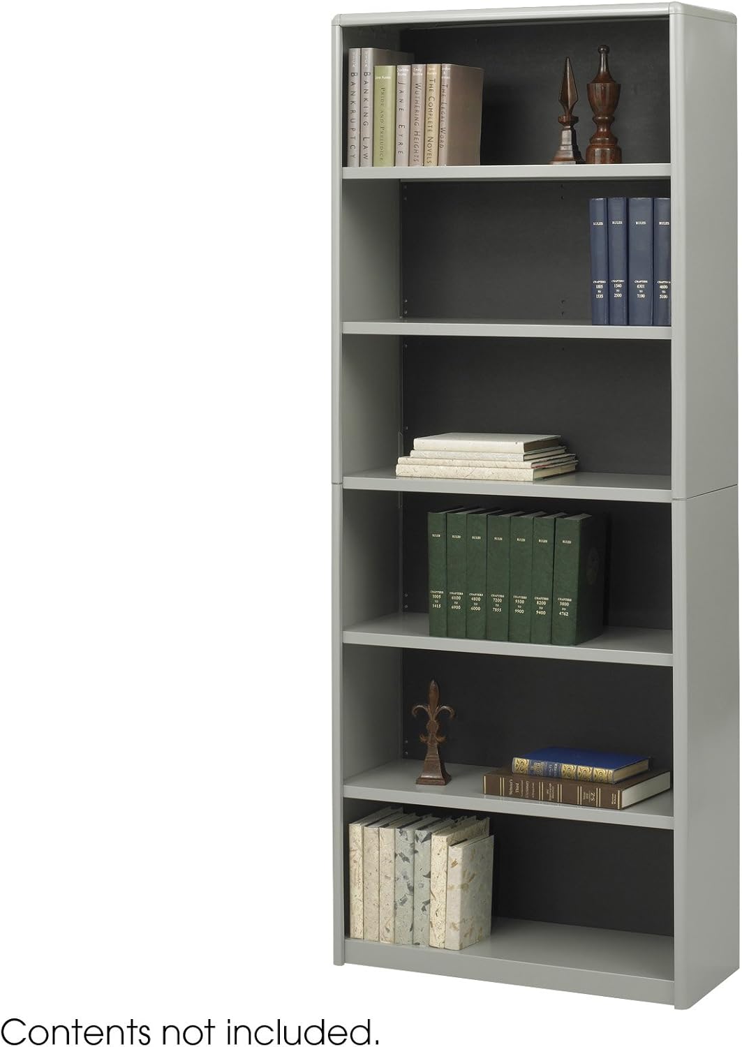 6-Shelf Gray Bookcase D2921