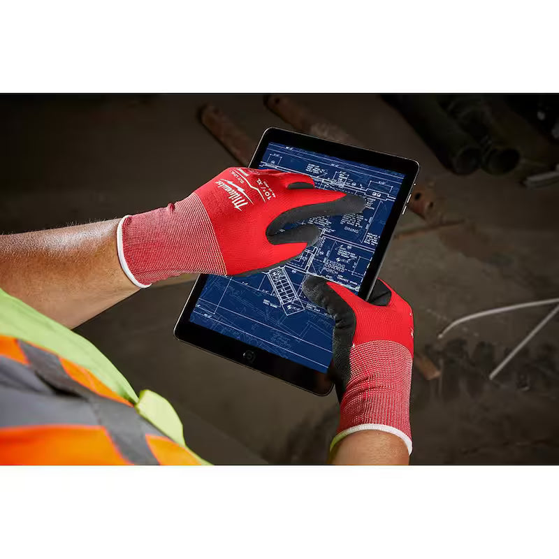 Red Nitrile Cut Resistant Work Gloves 30-Pack F576