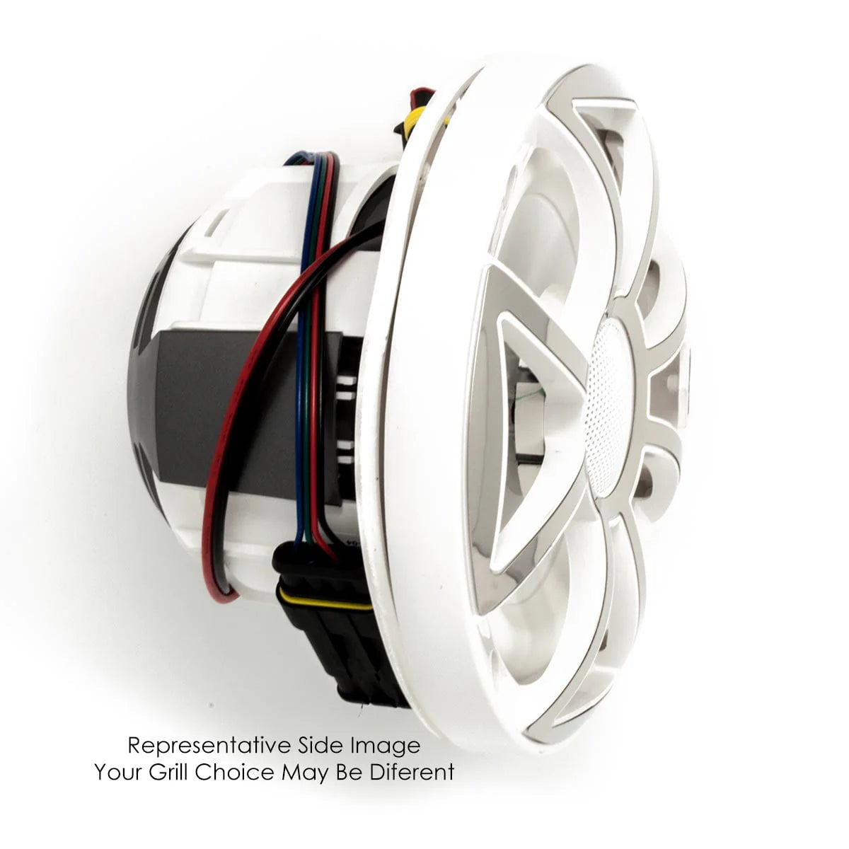 White 6.5 Inch Marine LED Coaxial Speakers with RGB LED Speaker Rings F323