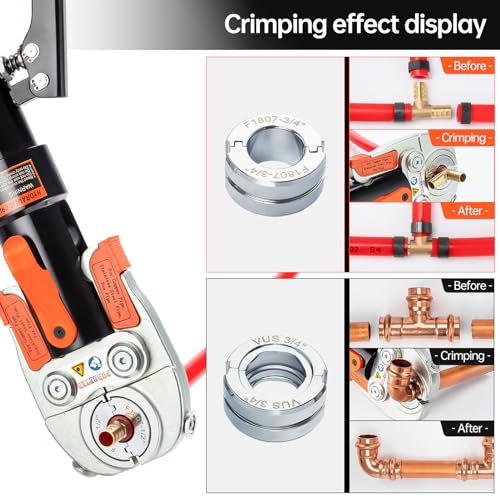 Copper Pipe Crimping Tool with 1/2 inch, 3/4 inch and 1 inch Jaws Z829