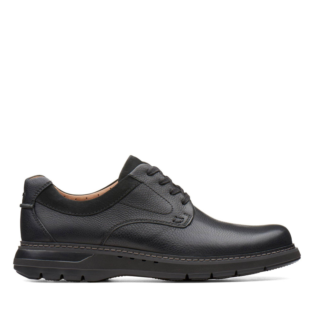 Black Leather Un Ramble Lo Shoes H878