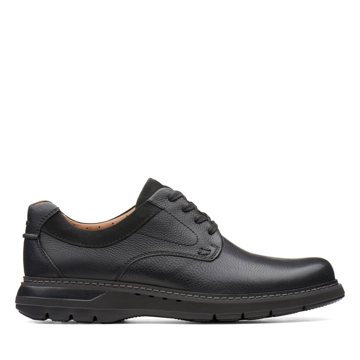 Black Leather Un Ramble Lo Shoes H878