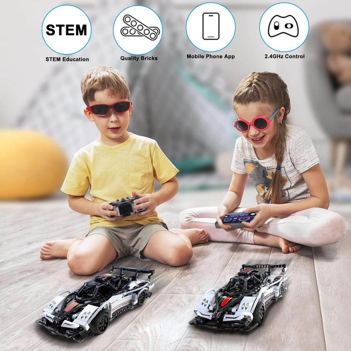 Remote Control Car Building Toys STEM Building Sets F434169