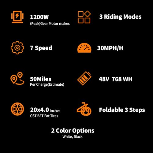 750W 48V 768WH Removable Battery Foldable 20''×4.0" Fat Tire Electric Bike D399