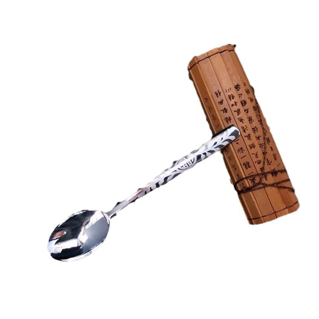 999 Sterling Silver Long Handled Soup Spoon S7596