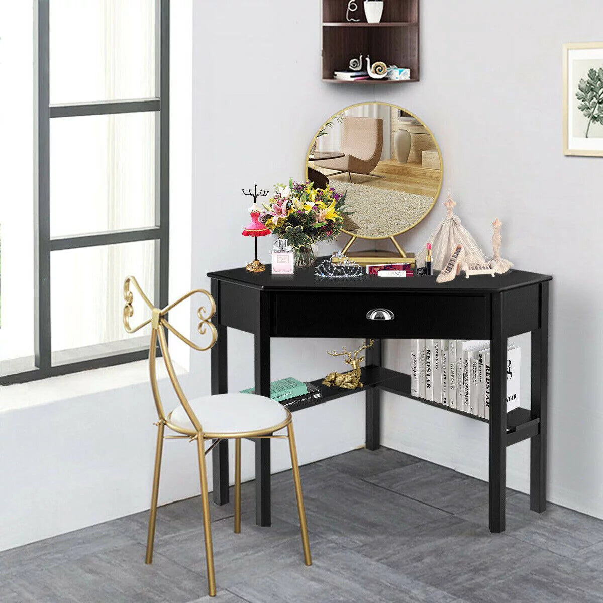 Corner Computer Desk Wood Workstation C7183