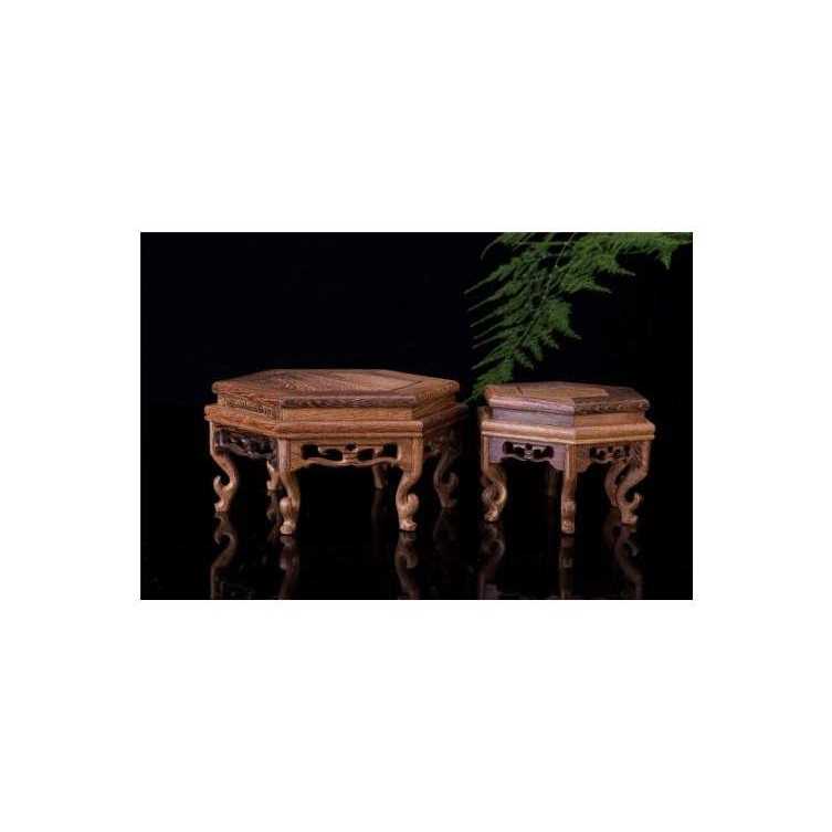 Hand Craft Hexagon Rosewood Fishbowl Vase Stand M485