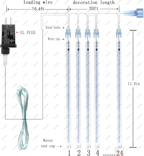 Orange Meteor Shower Icicle String Lights O7905