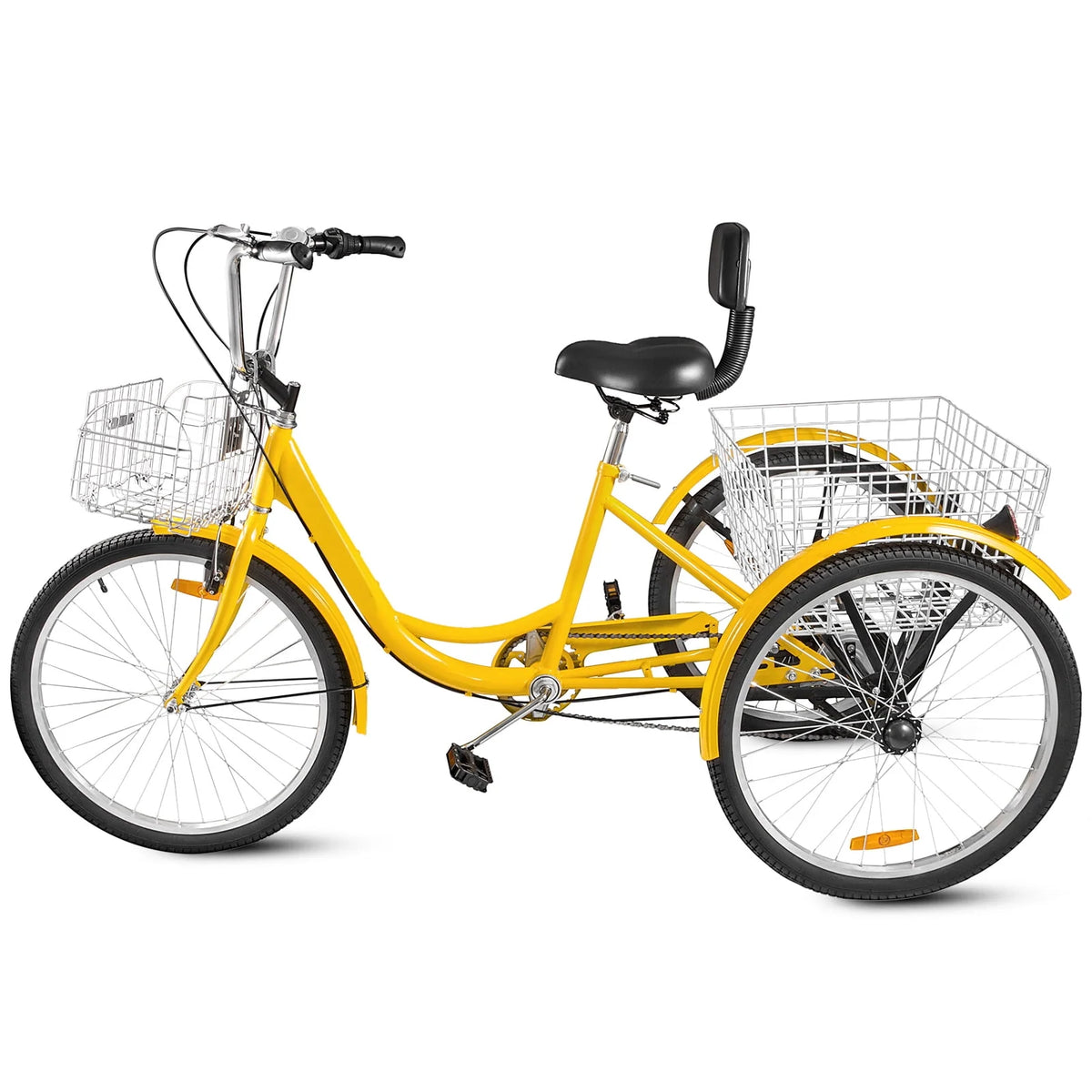24 Adult Tricycle 7-Speed Three Wheel Bike with Basket Q136