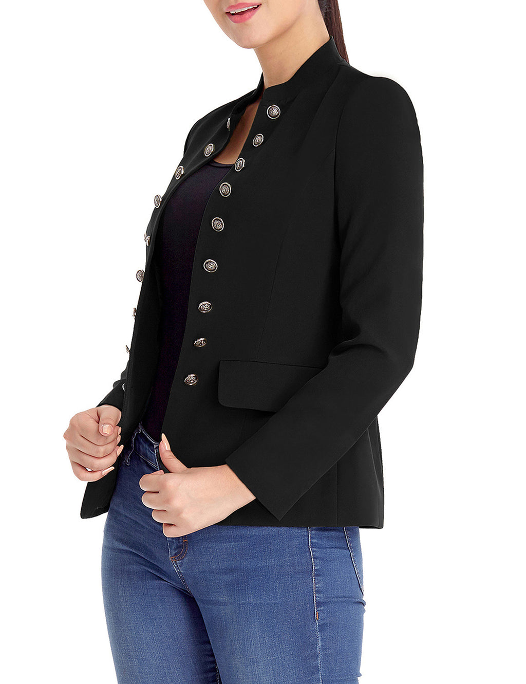 Women's Button Military Blazer Jacket Suit O308522