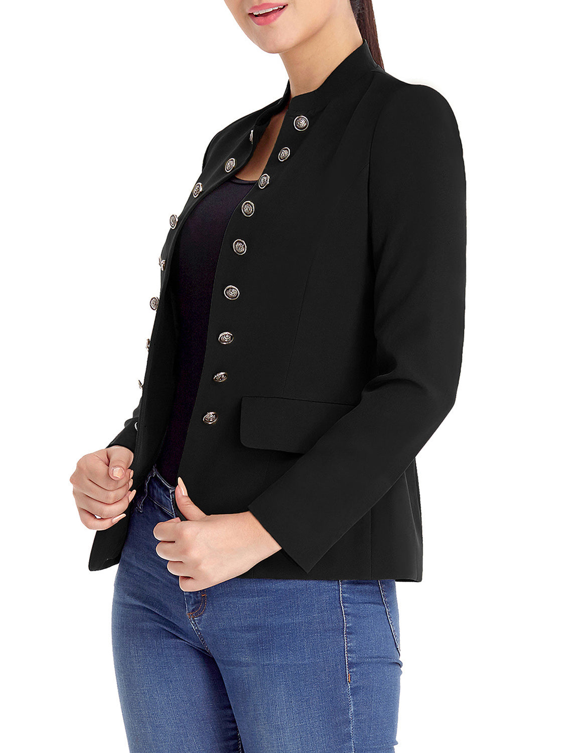 Women's Button Military Blazer Jacket Suit O308522