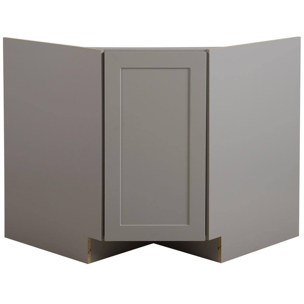 Gray Shaker Corner Sink Base Cabinet (36 in. x 34.5 in. x 24.5 in.) A325718