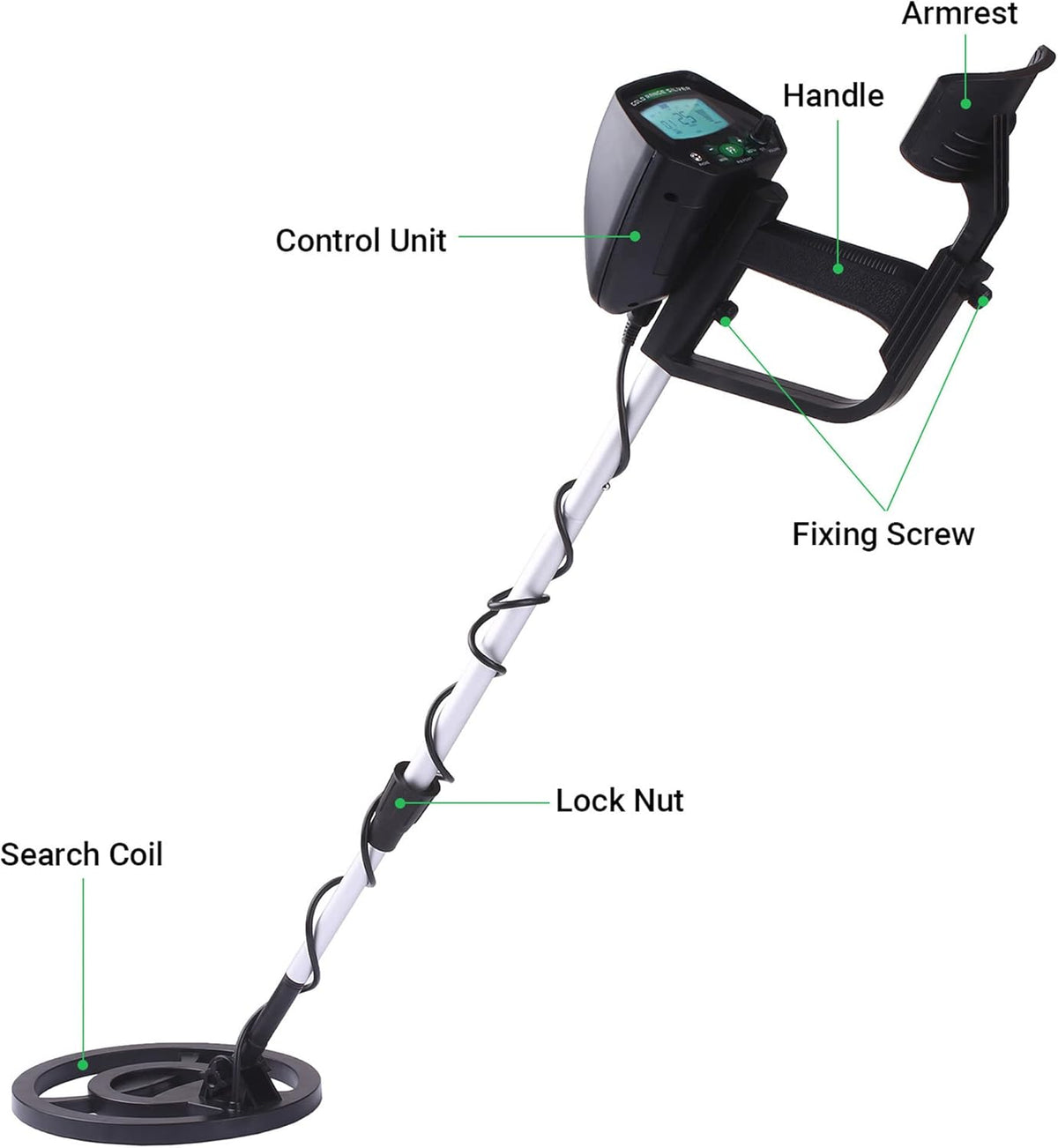 3" LCD Display Underground Metal Detector with 8" Waterproof Search Coil E5057