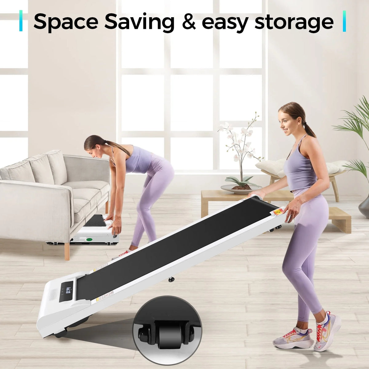 Walking Pad Treadmill 2.5HP Electric Jogging Running Machine with LED Display H224627