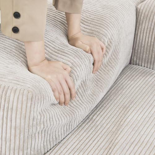 Oversized Corduroy 3 Seater Sectional Sofa B356179