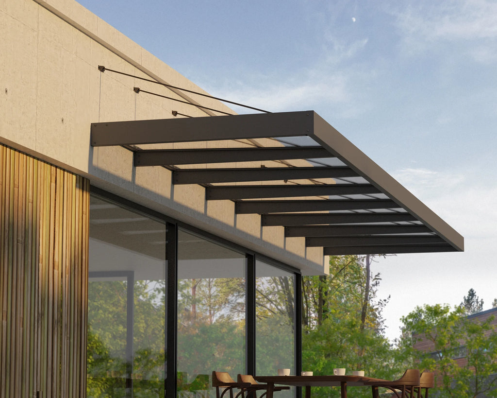 25' x 5' Gray/Clear Awning C24180