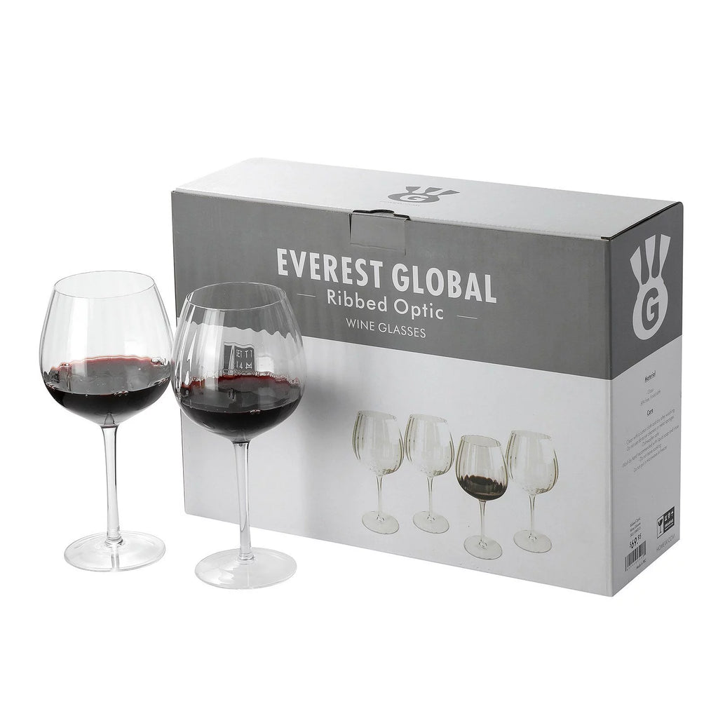 Ribbed Optic Wine Glasses set of 4 N230