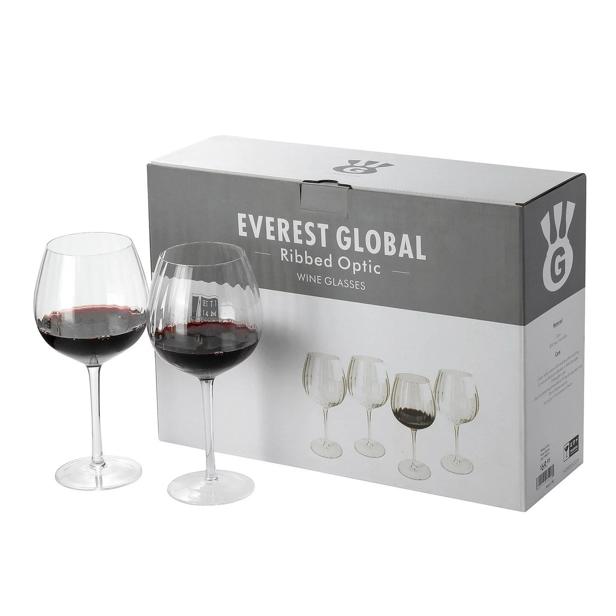 Ribbed Optic Wine Glasses set of 4 N230