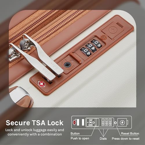 4 Piece Hardside Expandable Luggage Set with Spinner Wheels TSA Lock I69784