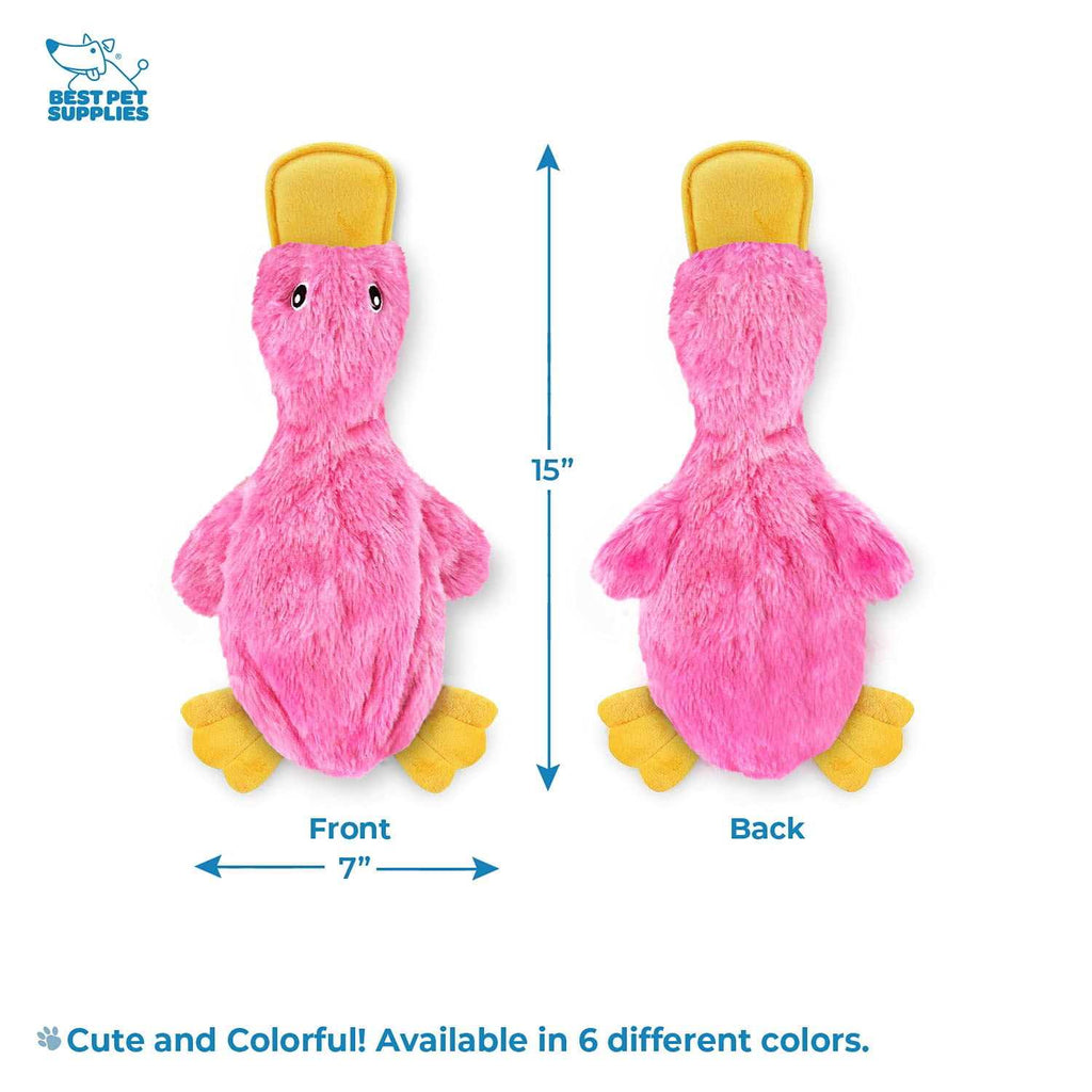 Crinkle Dog Toy No Stuffing Duck with Soft Squeaker X16796