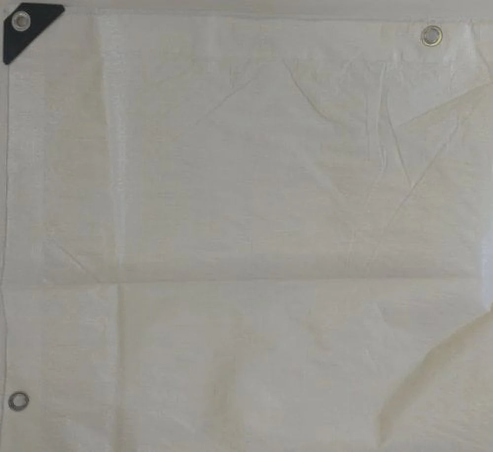 Heavy-Duty 12 by 12 Cross Weave 8-mil White Poly Tarp H1145