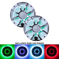 White 6.5 Inch Marine LED Coaxial Speakers with RGB LED Speaker Rings F323