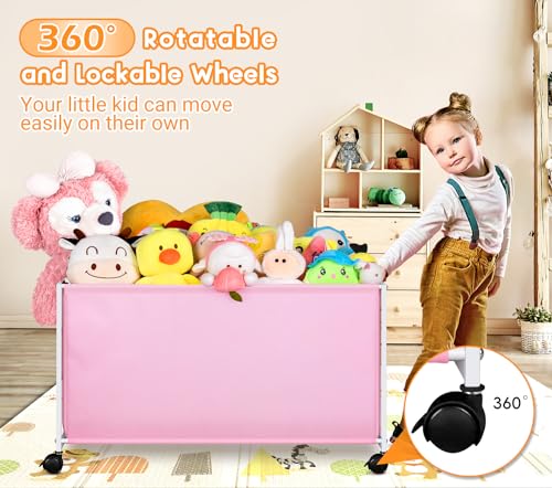 Black Large Toy Box with Wheels M8447